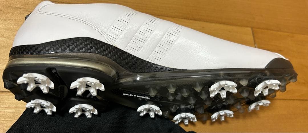 adidas adipureホワイトゴルフシューズ メンズ 27cm 収納袋付き