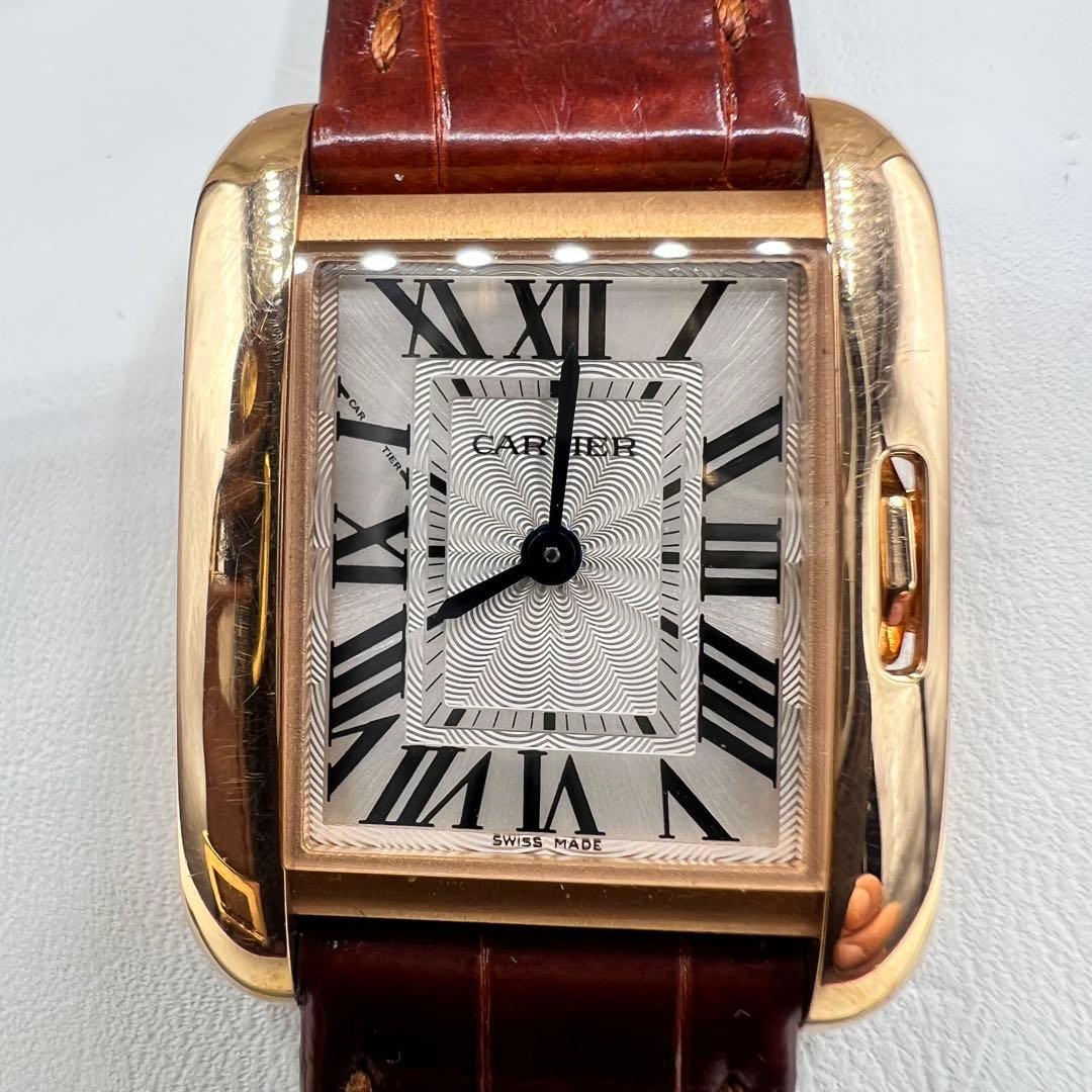 Cartier カルティエ タンクアングレーズSM K18 PG/革ベルト