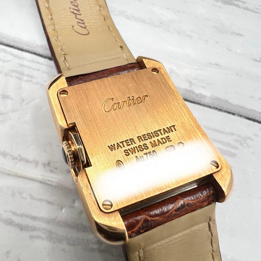 Cartier カルティエ タンクアングレーズSM K18 PG/革ベルト