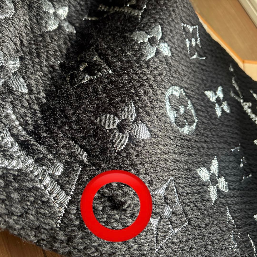LOUIS VUITTON マフラー ロゴマニア ブラック