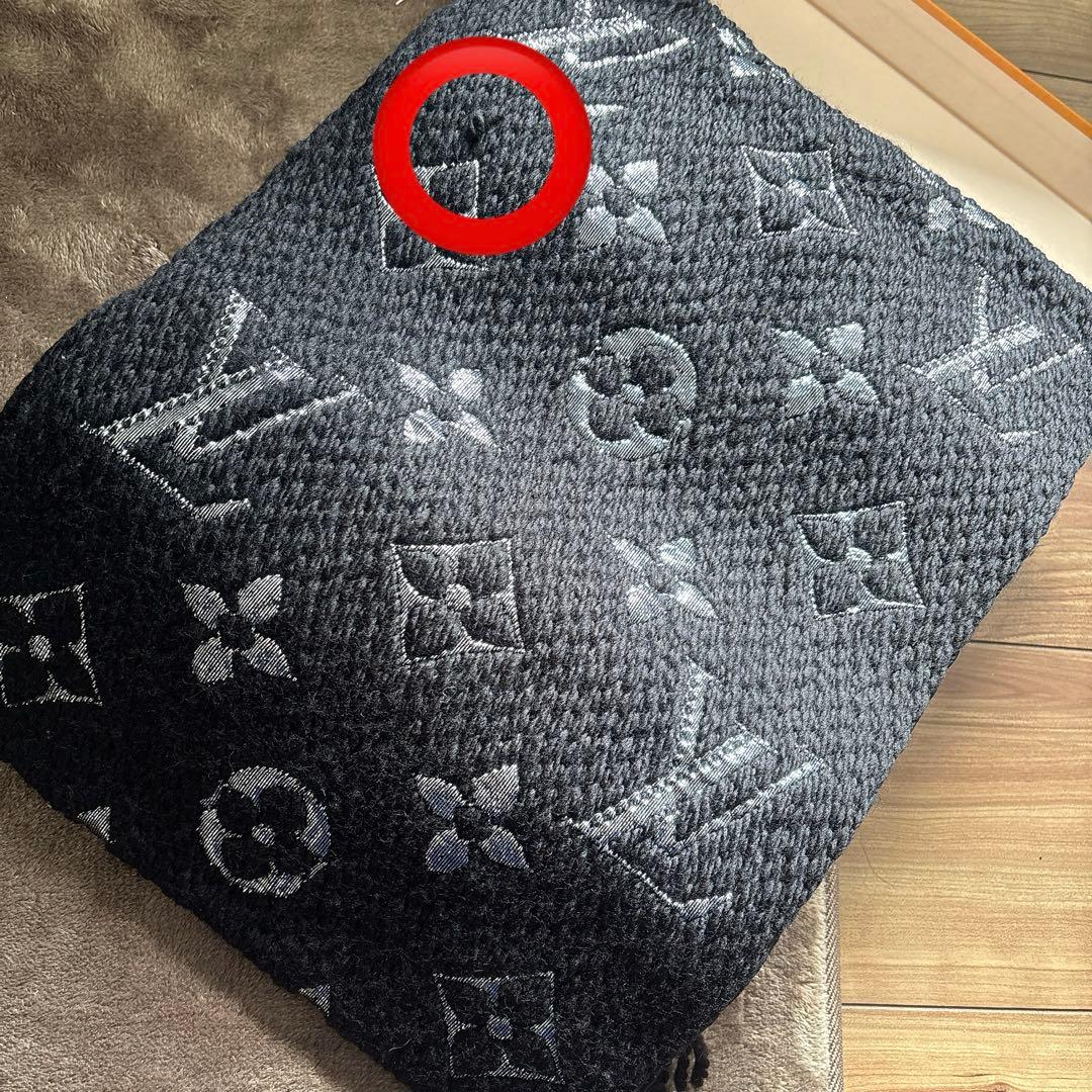 LOUIS VUITTON マフラー ロゴマニア ブラック