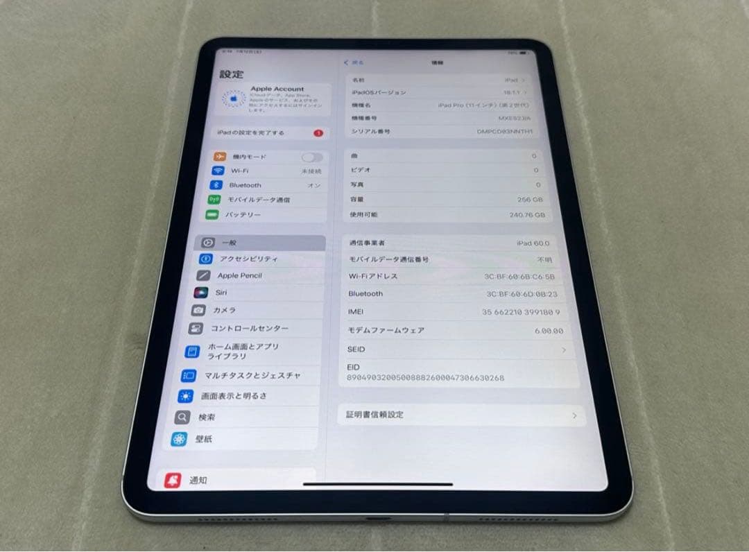 iPad Pro 第2世代 11インチ256GB 【即日発送】【大幅値下げ】