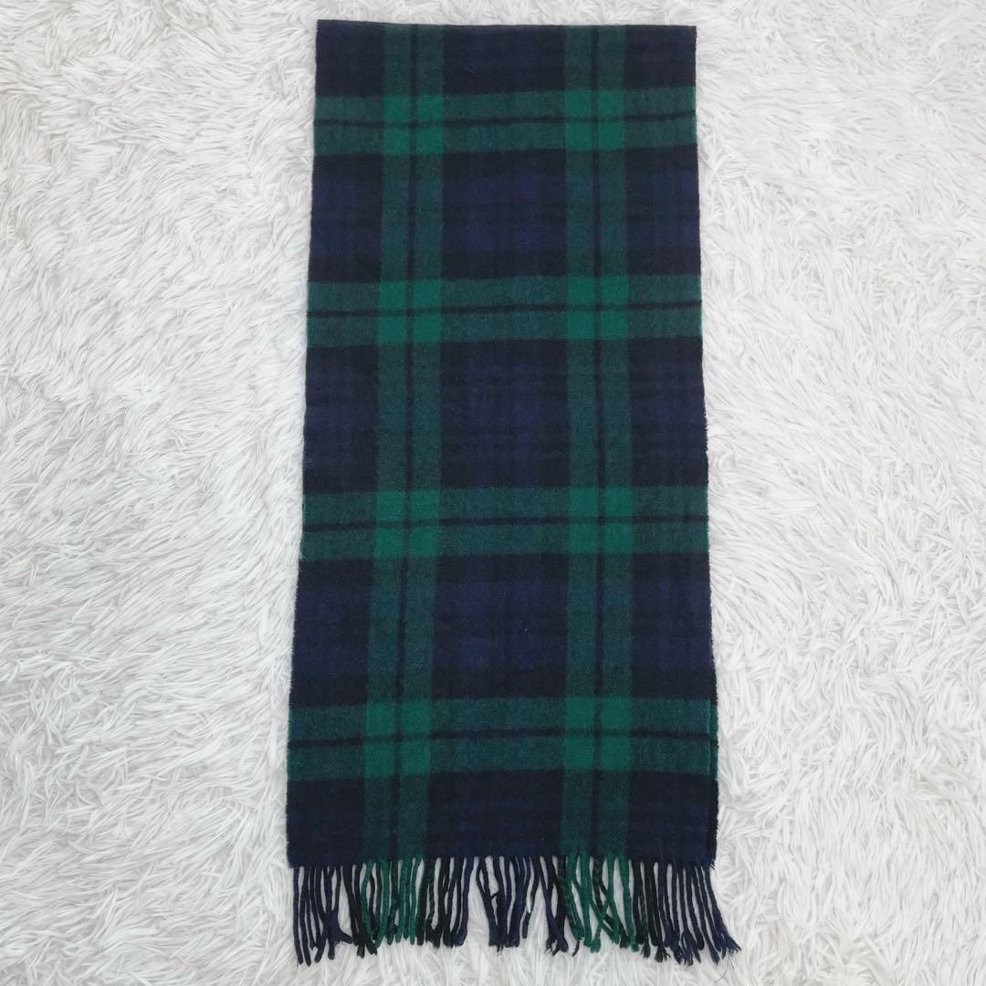 【美品】バーバリーロンドン　マフラー・ブラックウォッチ・カシミヤ