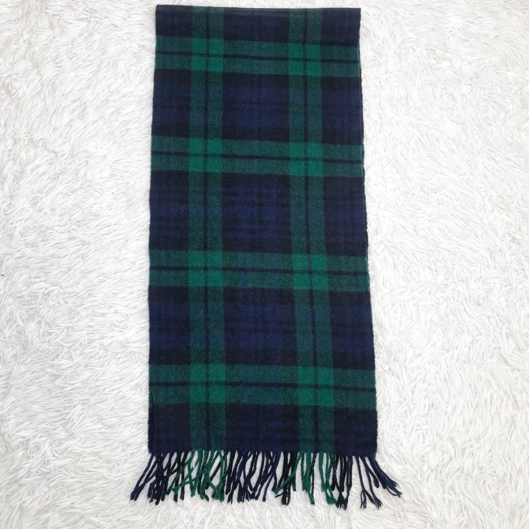 【美品】バーバリーロンドン　マフラー・ブラックウォッチ・カシミヤ