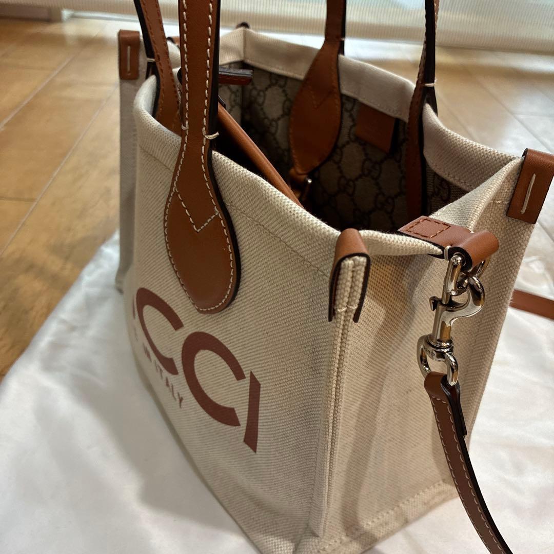 GUCCI キャンバストートバッグ ポーチ付き