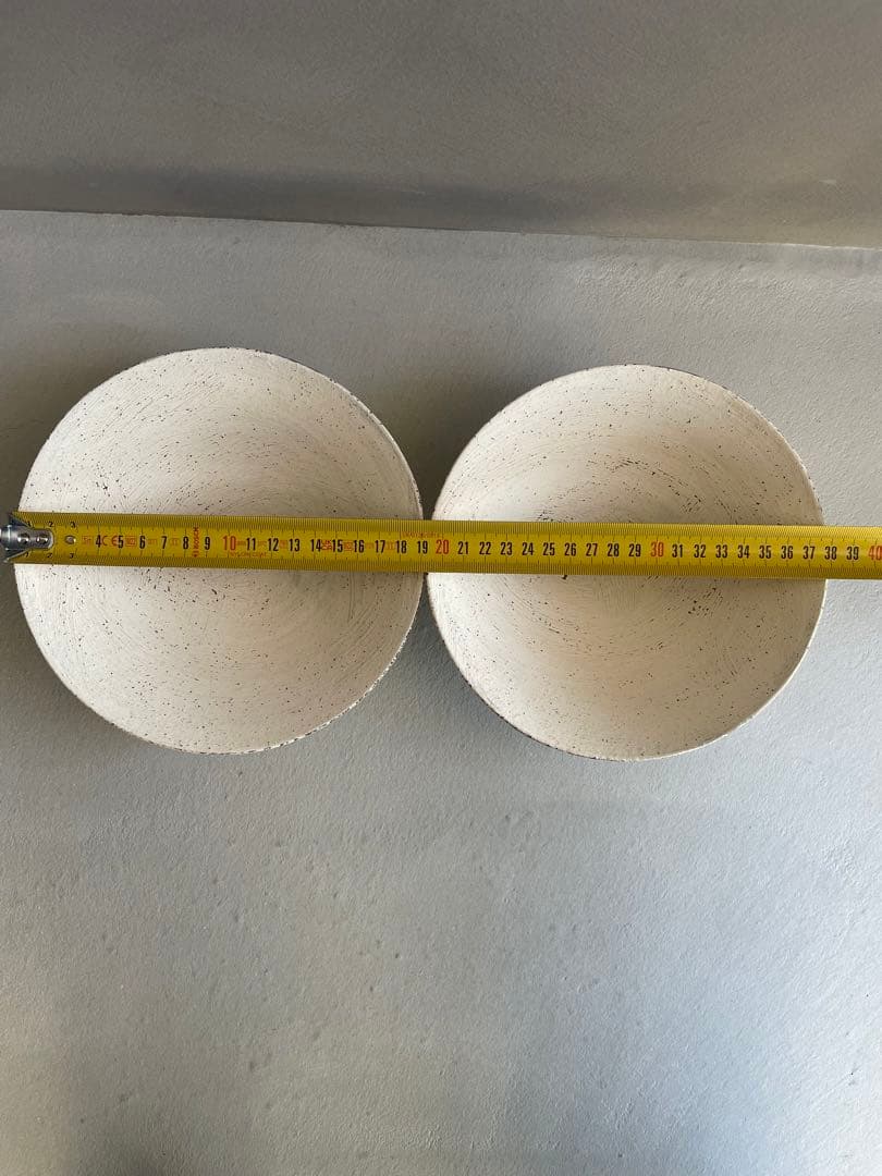 二階堂明弘 焼き締め 三角鉢 白 ホワイト 2点セット