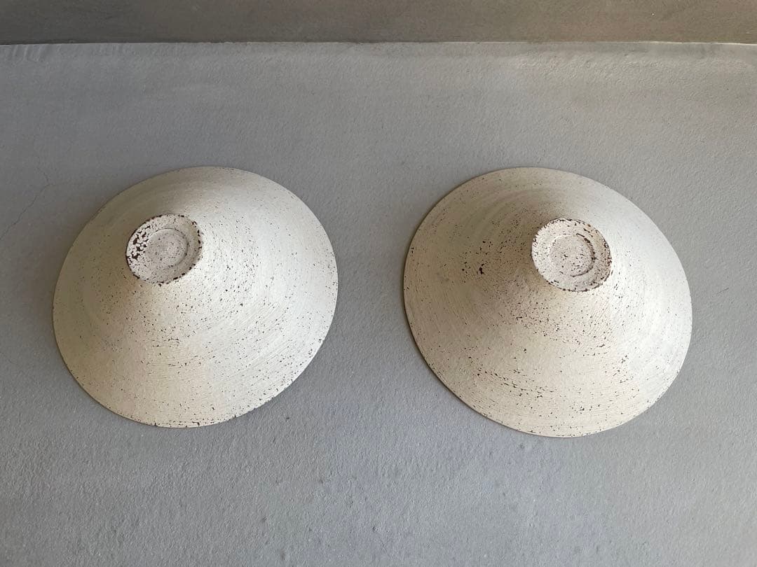 二階堂明弘 焼き締め 三角鉢 白 ホワイト 2点セット