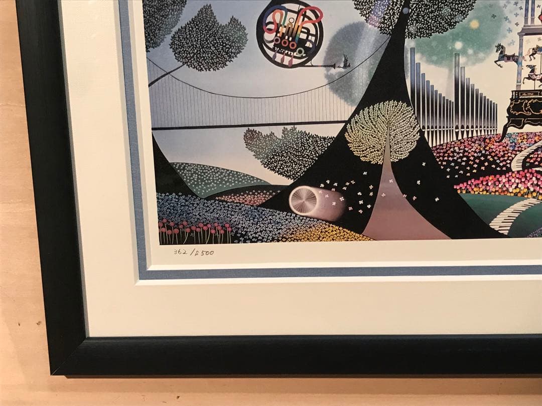 藤城清治　「花園のシンフォニー」　ダイヤモンドスクリーニング　作品証明シール有り