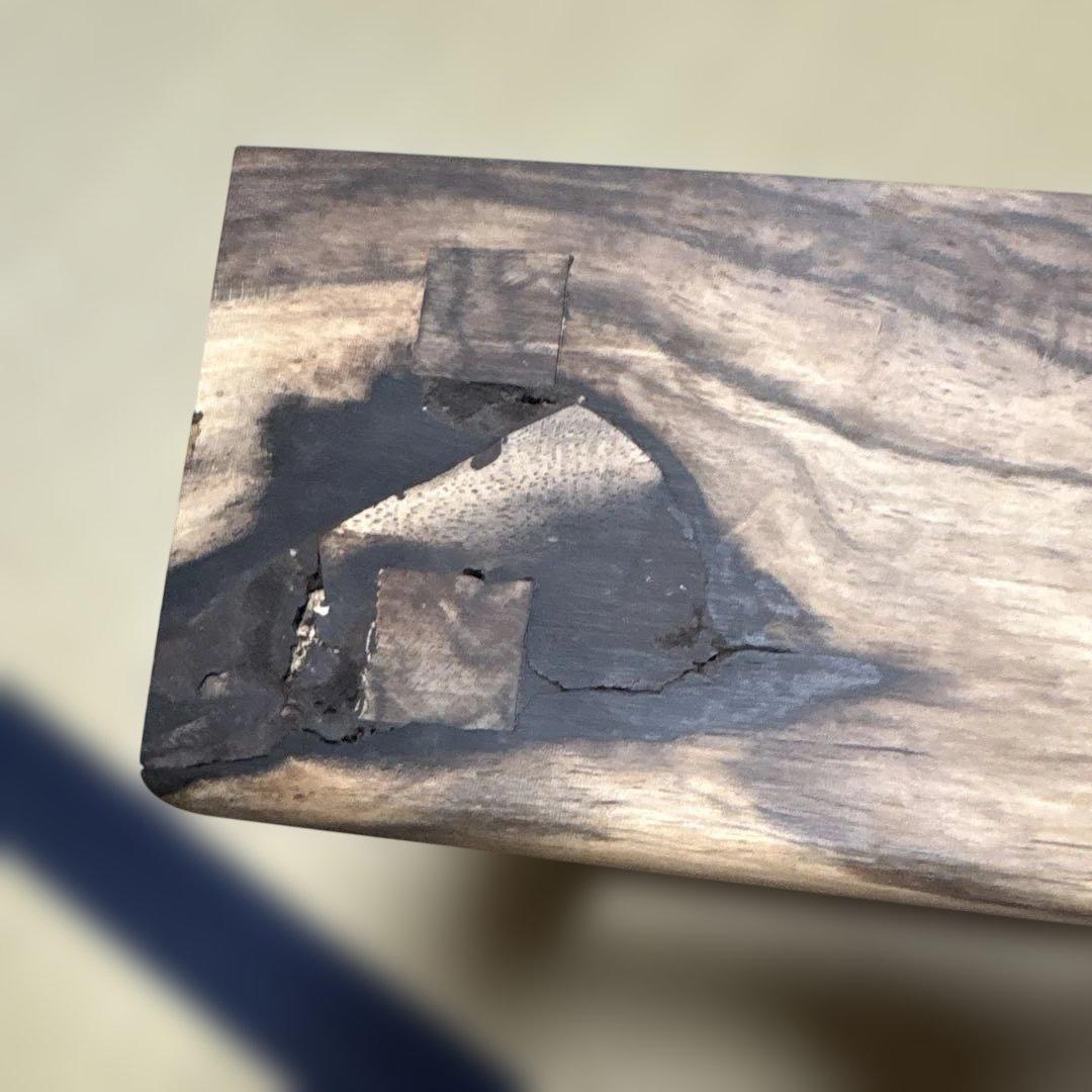 【茶道具】雄斎造　黒柿炉縁（共箱）★送料込★