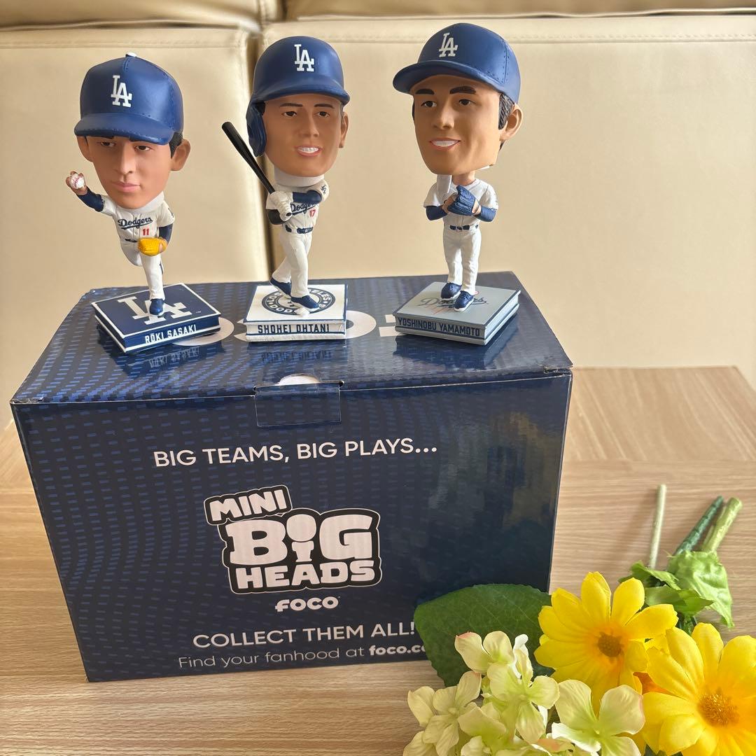公式　DODGERS 大谷翔平 山本由伸　佐々木朗希　　　　　ボブルヘッド