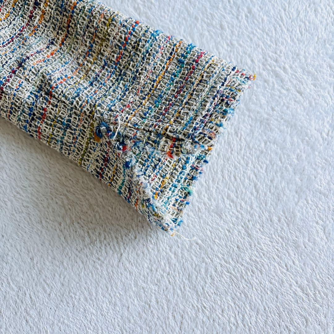 タグ付き☆theory ミックスツイード ノーカラージャケット セレモニー　L