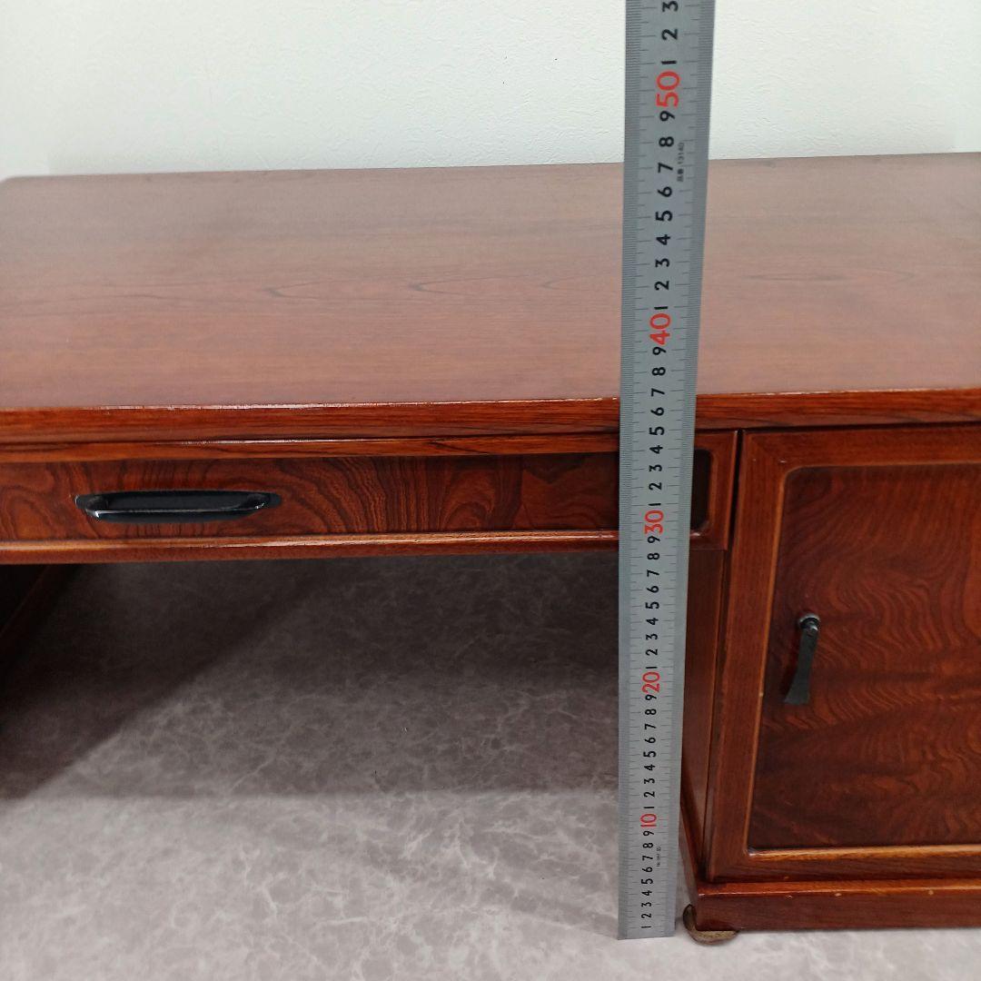 送料込み【文机/片袖/机木製テーブル】幅約90cm 引き出し・扉付き