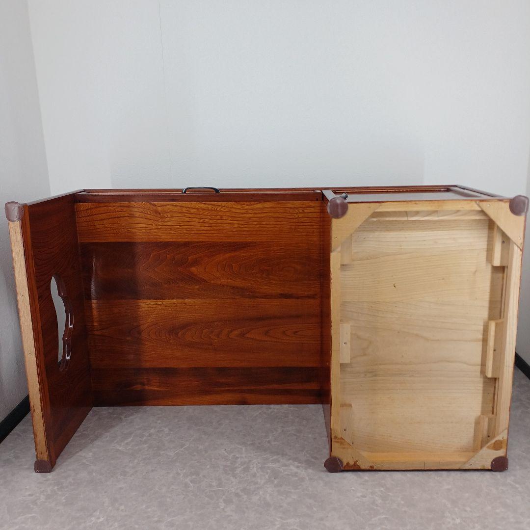 送料込み【文机/片袖/机木製テーブル】幅約90cm 引き出し・扉付き