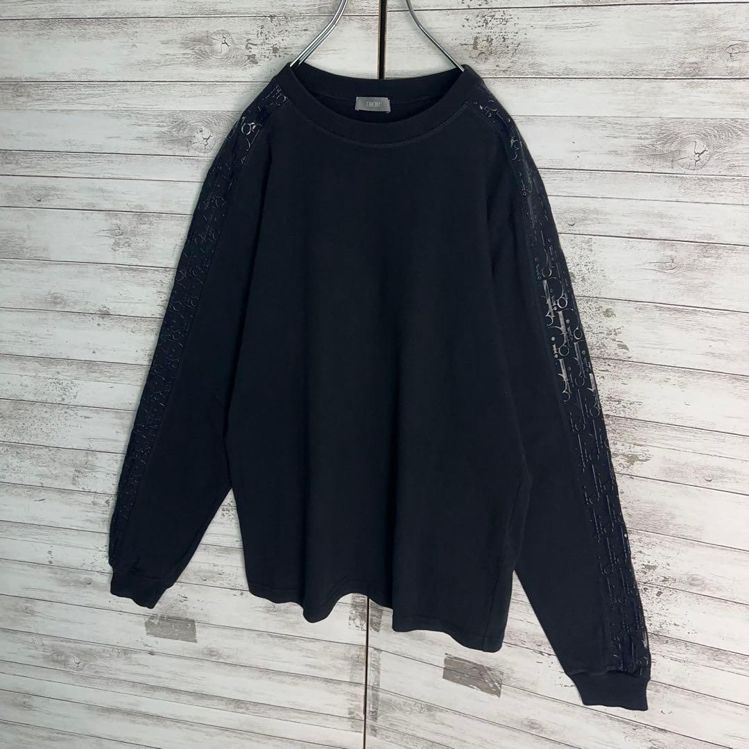 12029【美品・Lサイズ】ディオール　袖オブリーク柄ロングtシャツ　即完売