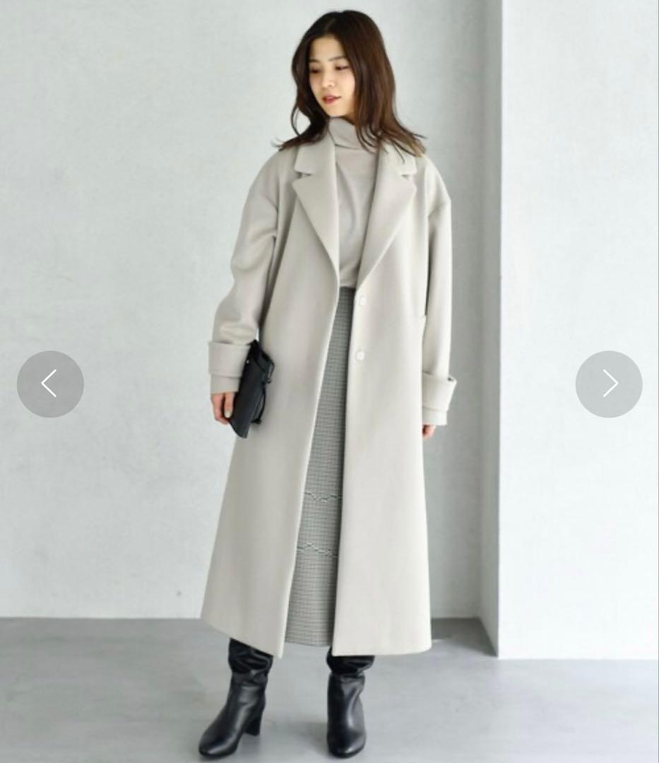 アンタイトル ビーバーチェスターコート　サイズ4 ライトベージュ