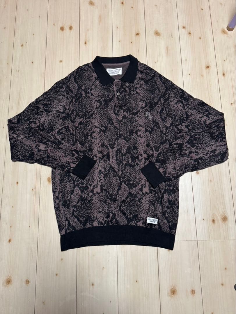 トップス WACKO MARIA 22FW PYTHON KINT POLO SHIRT