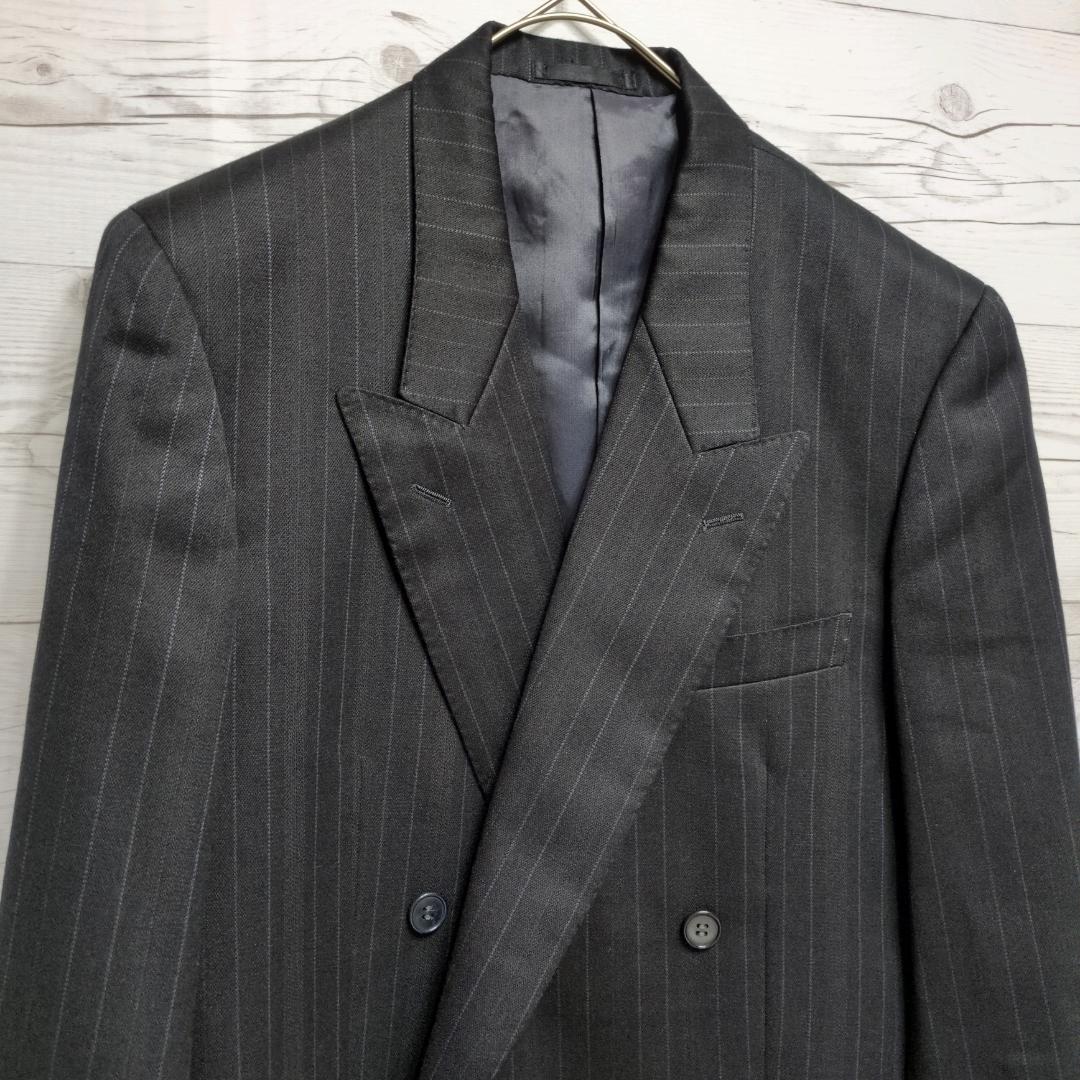 ✨美品✨イヴサンローラン ダブルスーツ セットアップ 黒 ストライプ 万能 式典