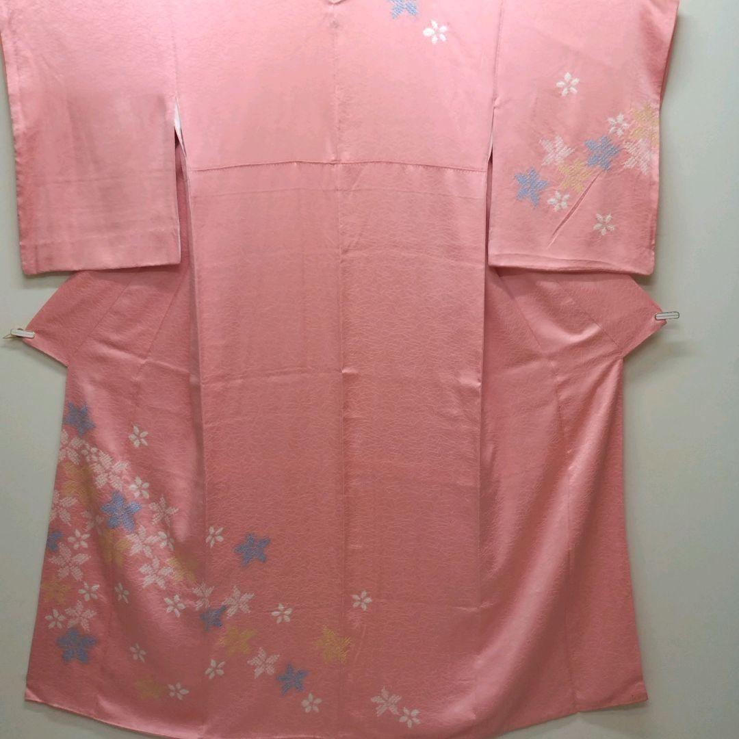 979　半額セール　正絹　三越お誂え　一つ紋　ピンク系　訪問着　4点フルセット