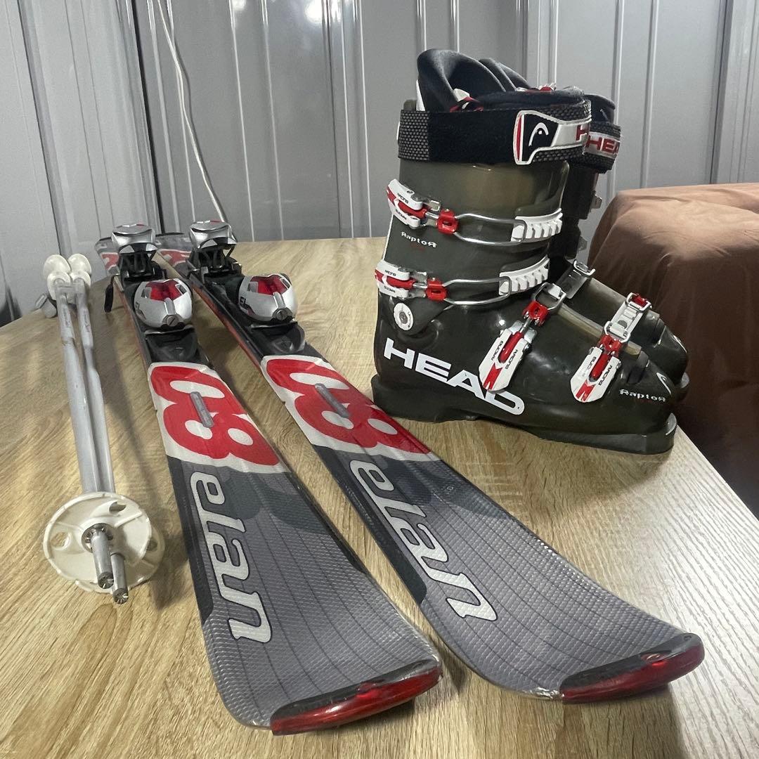 elanスキーセット152cm HEAD上級ブーツ25cmストック付 4点SET