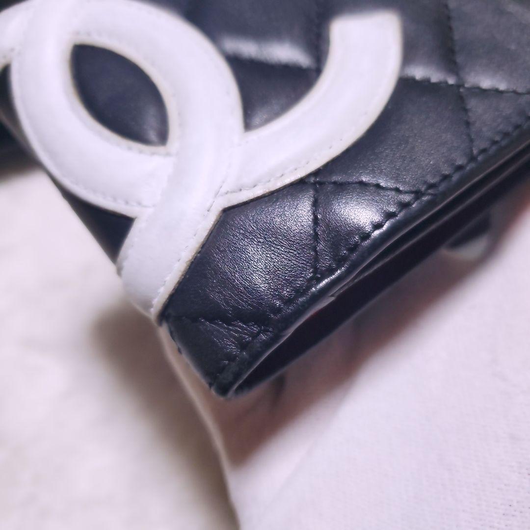 シャネル✨折り財布 ミニ ガマ口 カンボンライン ココマーク ホワイト