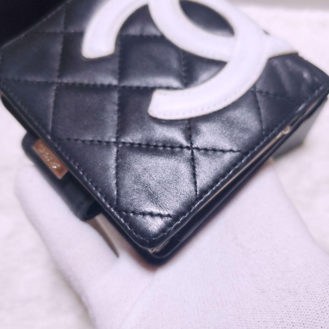 シャネル✨折り財布 ミニ ガマ口 カンボンライン ココマーク ホワイト