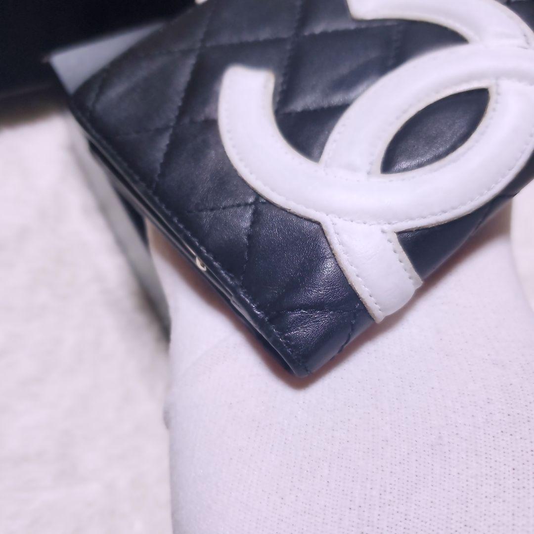 シャネル✨折り財布 ミニ ガマ口 カンボンライン ココマーク ホワイト