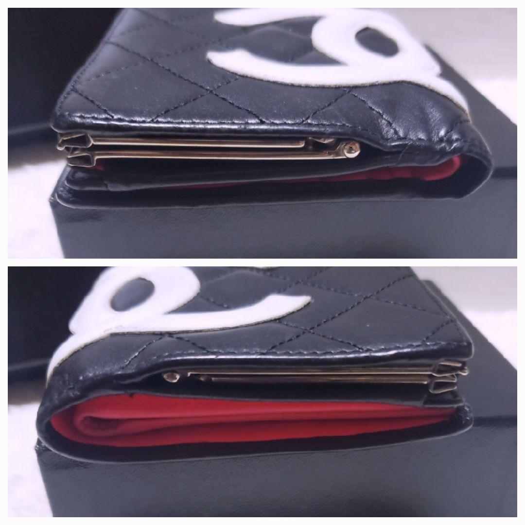 シャネル✨折り財布 ミニ ガマ口 カンボンライン ココマーク ホワイト