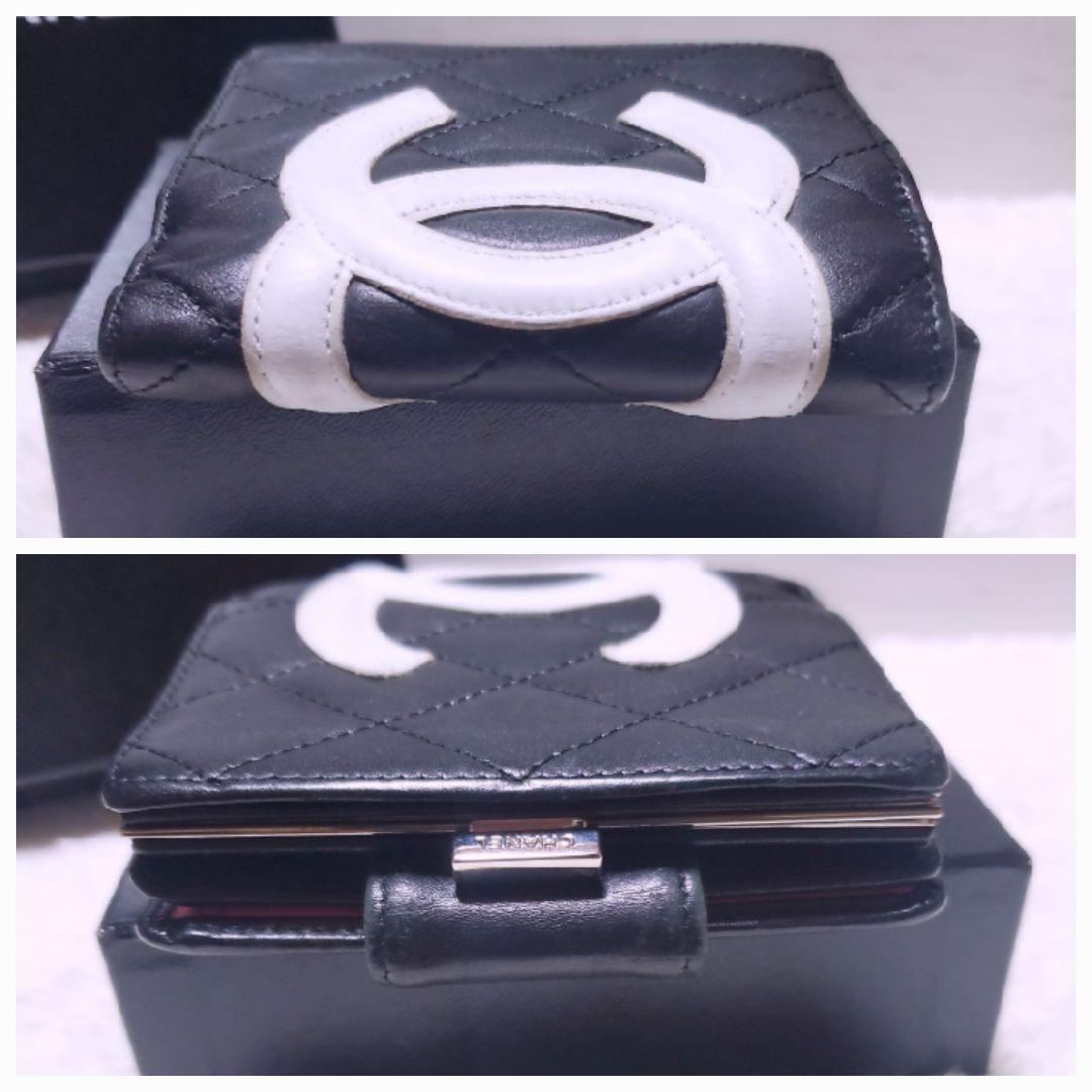 シャネル✨折り財布 ミニ ガマ口 カンボンライン ココマーク ホワイト