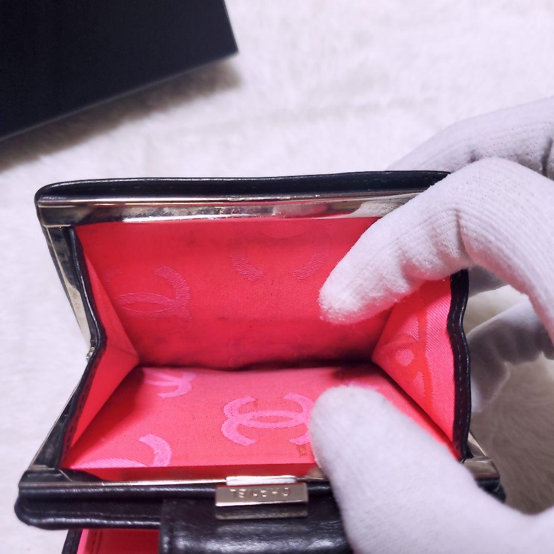 シャネル✨折り財布 ミニ ガマ口 カンボンライン ココマーク ホワイト