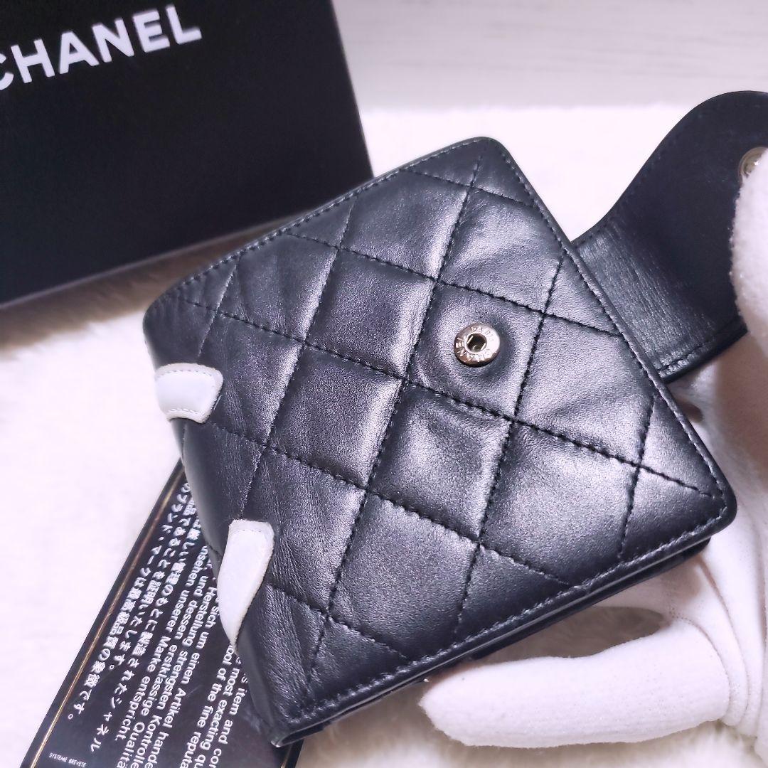 シャネル✨折り財布 ミニ ガマ口 カンボンライン ココマーク ホワイト