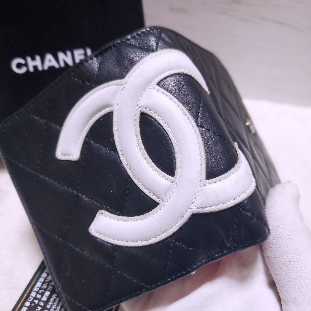 シャネル✨折り財布 ミニ ガマ口 カンボンライン ココマーク ホワイト