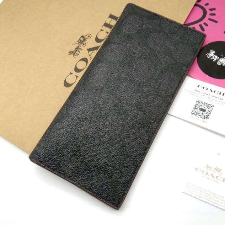 新作　新品　COACH　長財布　メンズシグネチャー　人気の小銭入れ付き