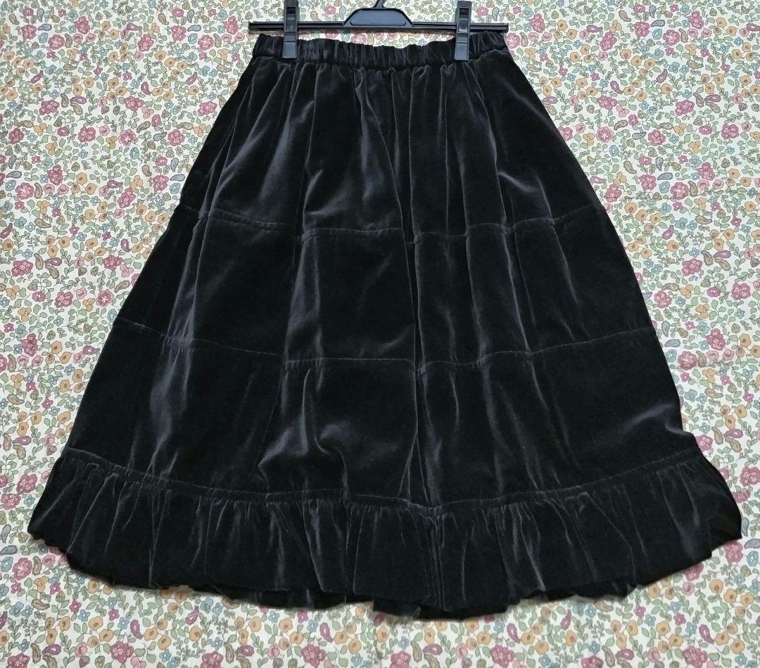 ジェーンマープル　コットンレーヨンベルベット　ランタンスカート