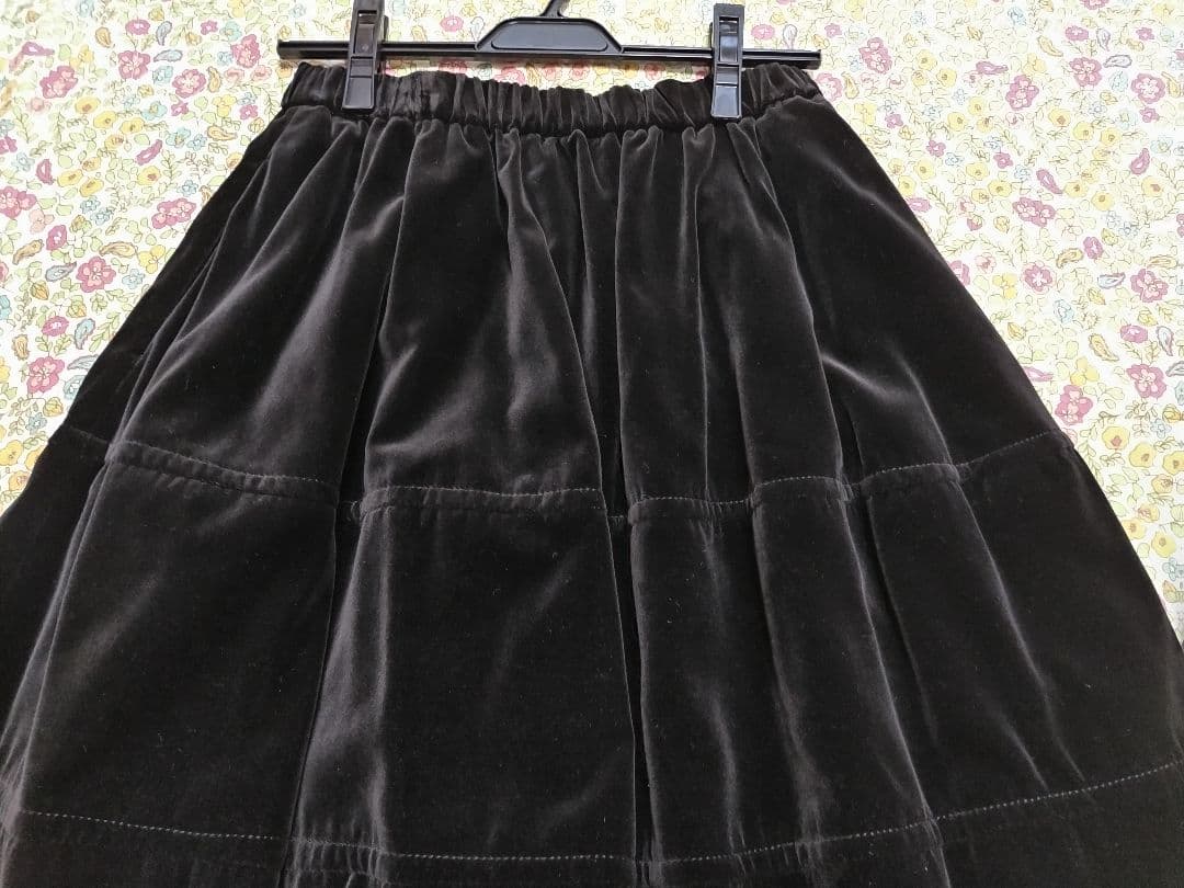 ジェーンマープル　コットンレーヨンベルベット　ランタンスカート