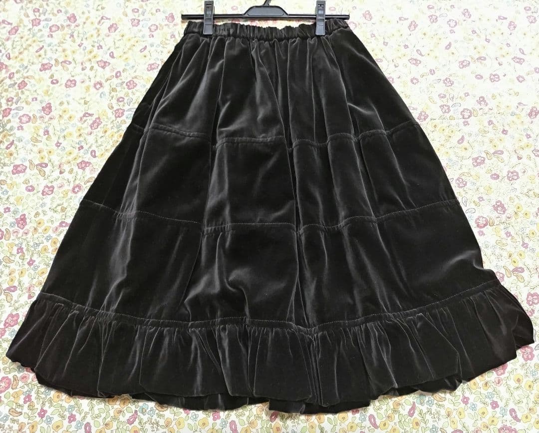 ジェーンマープル　コットンレーヨンベルベット　ランタンスカート