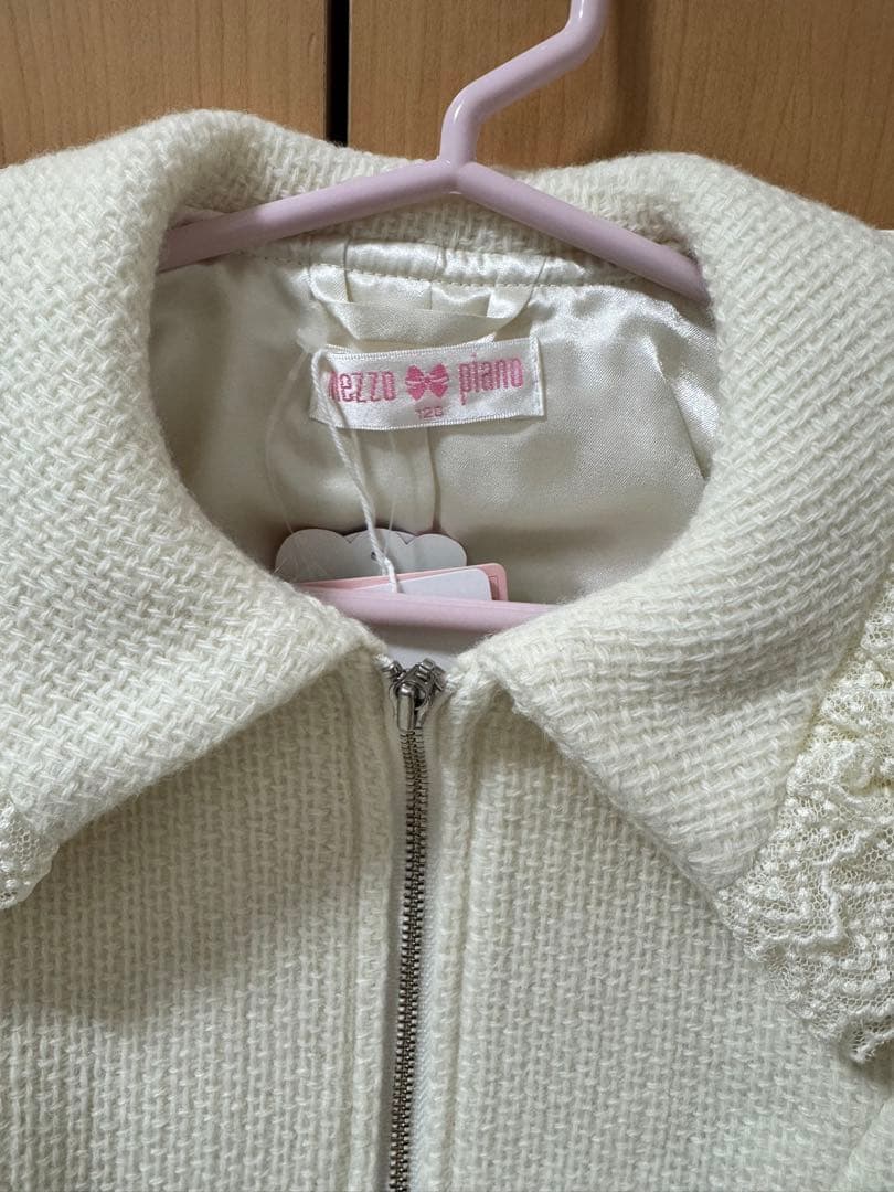 mezzo piano 35thツィードジャケット＆バラ柄スカート　セットアップ