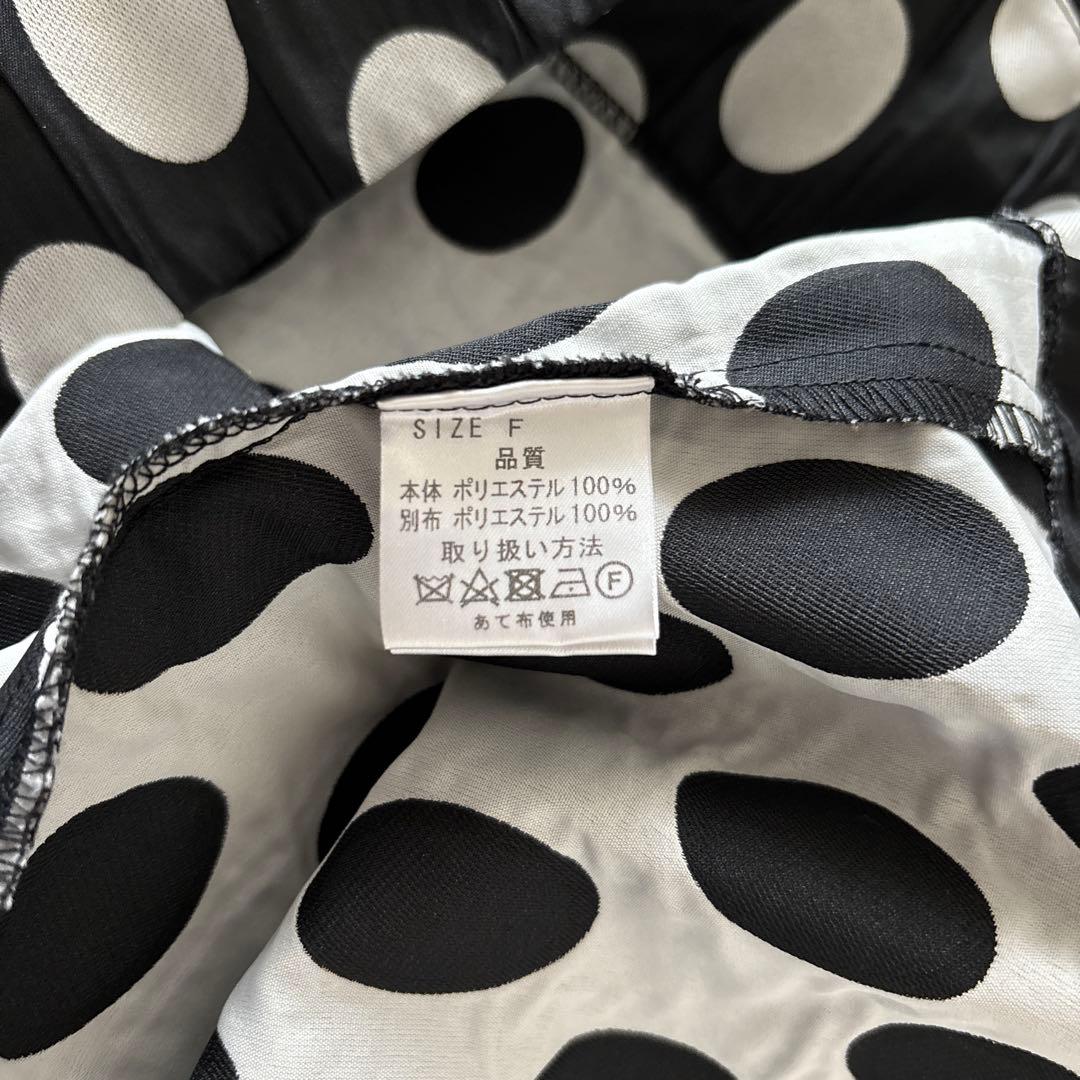 バーニーズニューヨーク　ロングワンピース　ドット　黒白　クリスマス