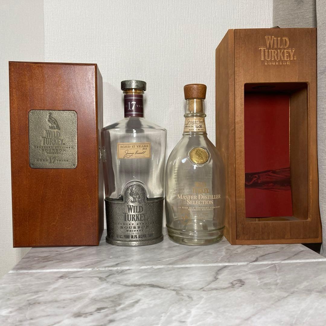 【空瓶・木箱】ワイルドターキー　17年／マスターディスティラーセレクション14年