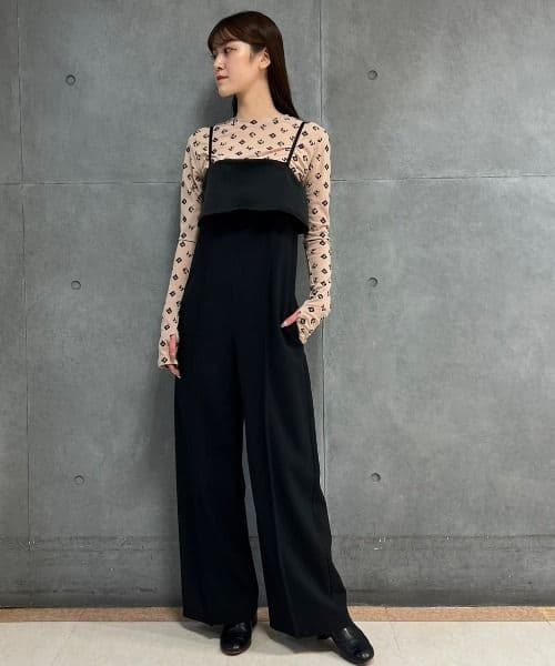 LE CIEL BLEU タキシードジャンプスーツ 36 ルシェルブルー