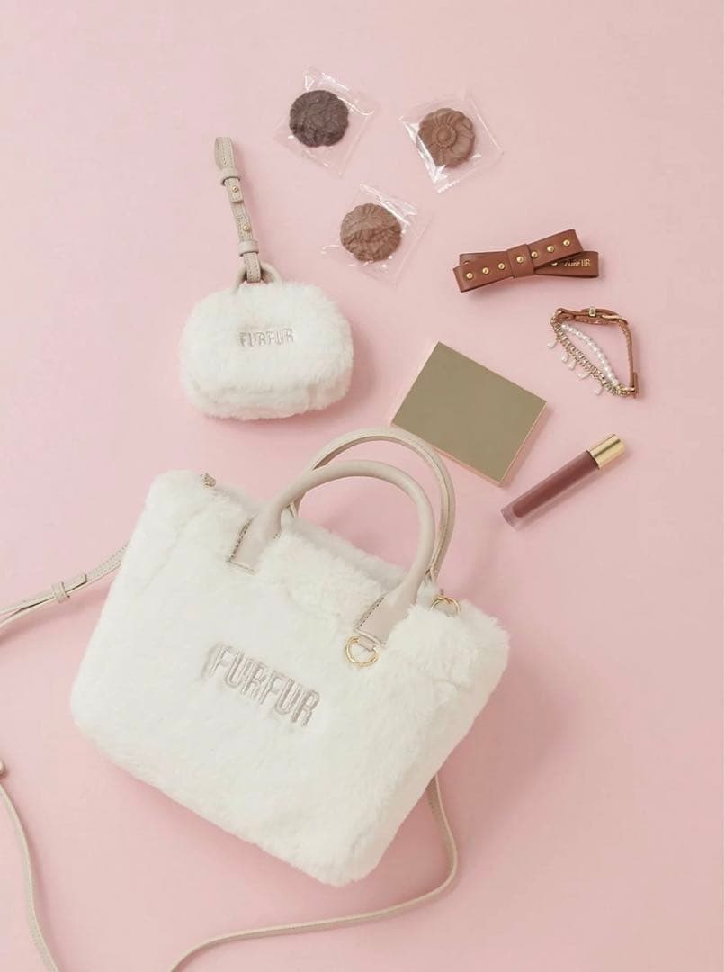 FURFUR ファーショルダーバッグ アイボリー