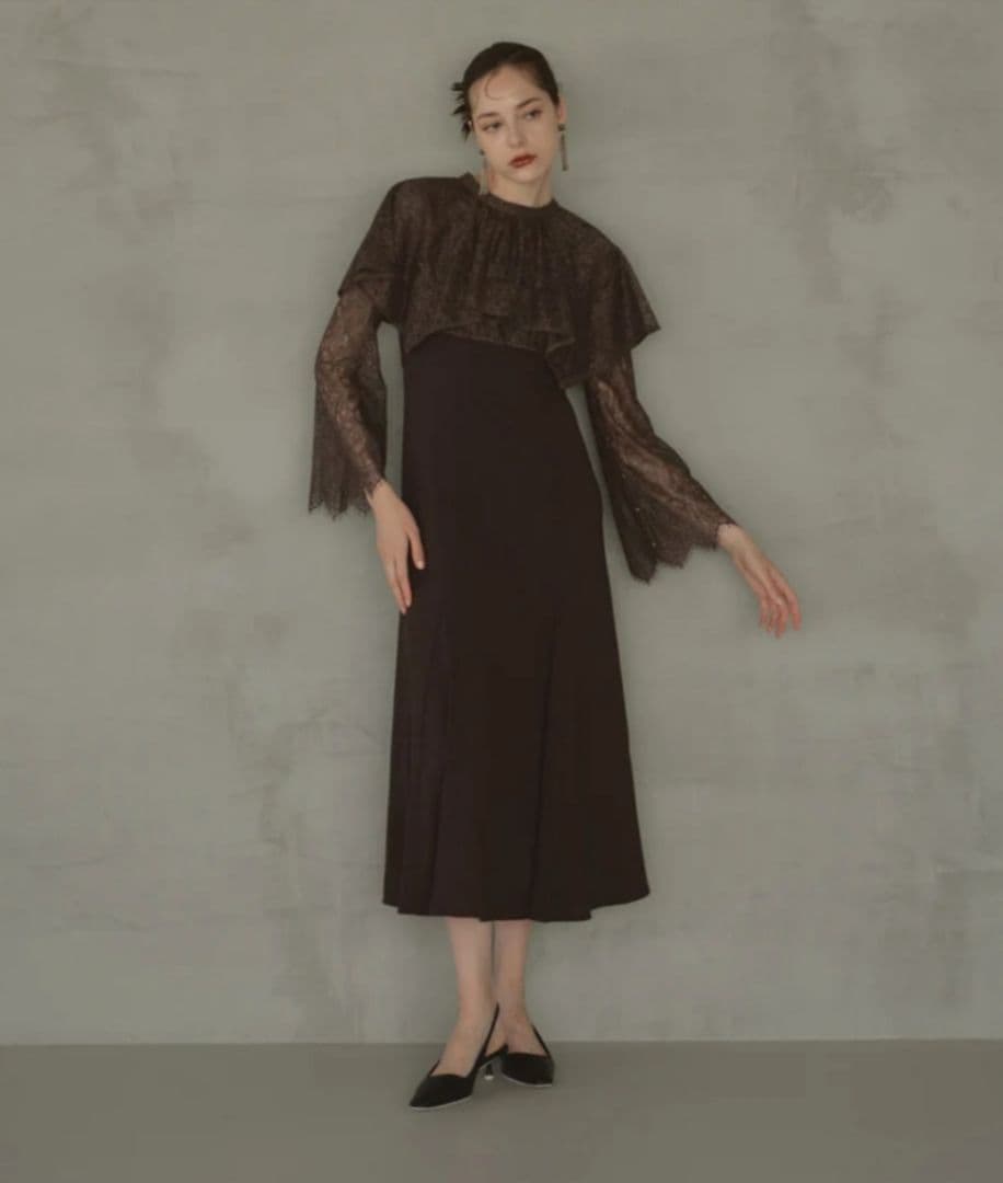 ANDRESD/niana ケープドレス 結婚式 ロングワンピース オケージョン