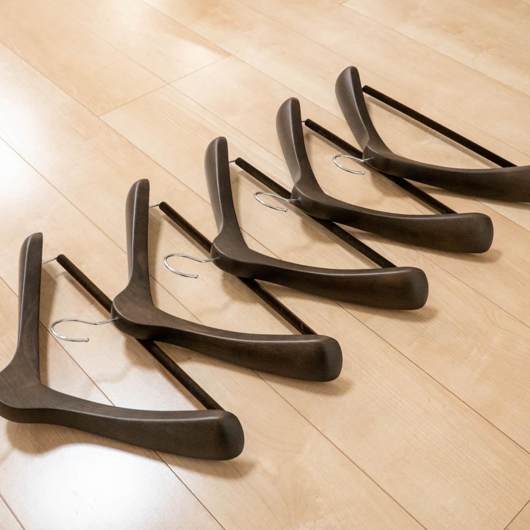 ナカタハンガー SET-01 メンズスーツハンガー5本組 スモークブラウン