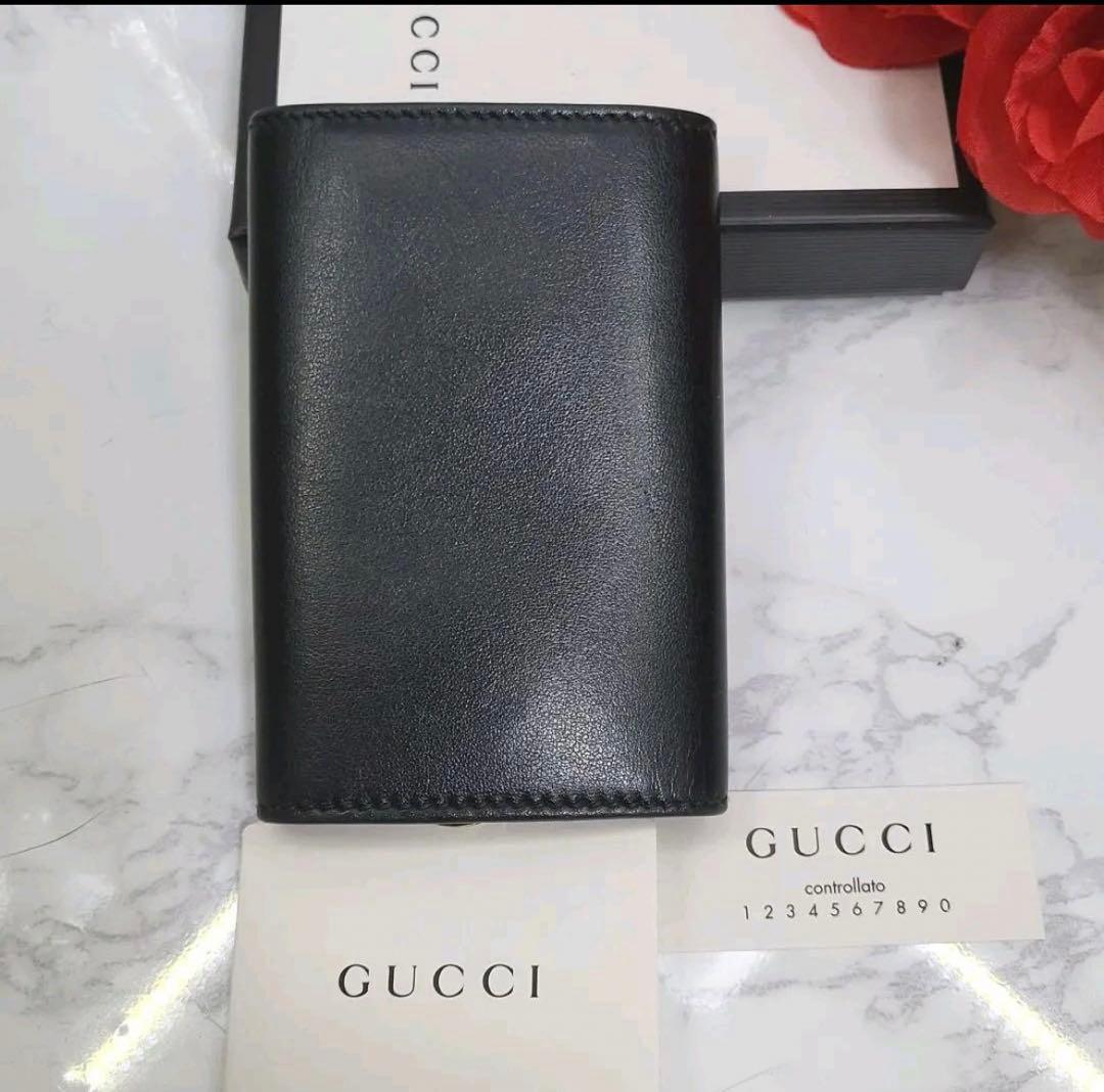 「正規品」【極美品】 グッチ ヴィンテージロゴ キーケース レザー ブラック