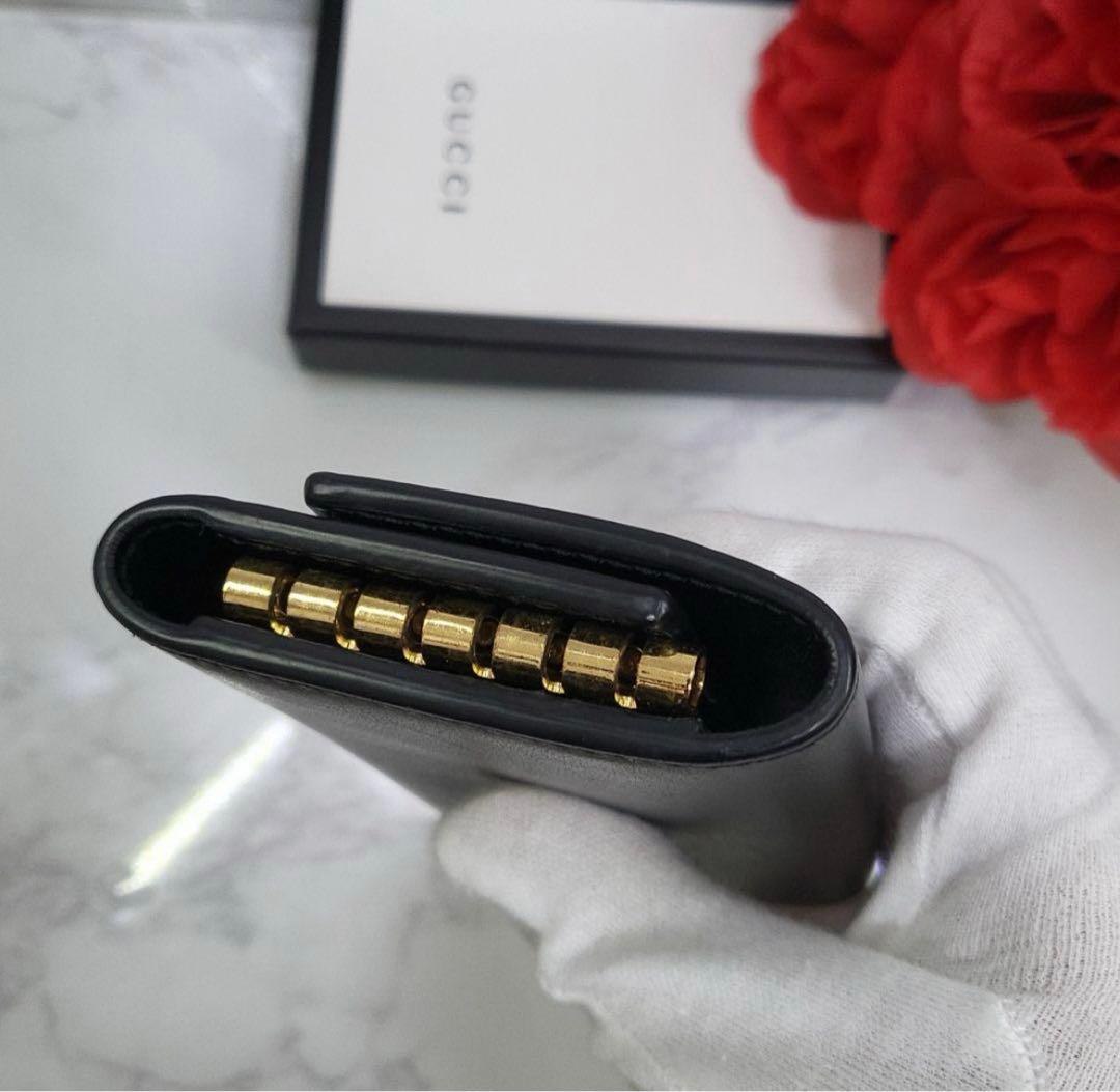 「正規品」【極美品】 グッチ ヴィンテージロゴ キーケース レザー ブラック