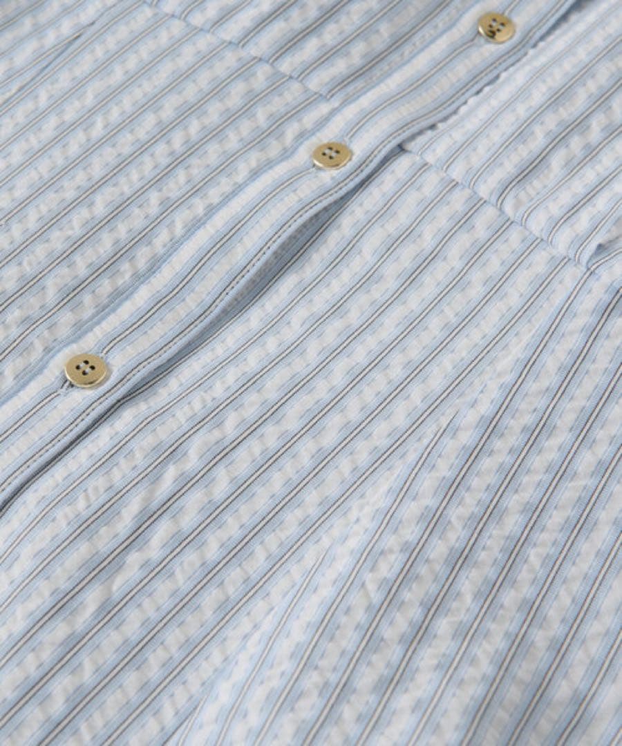 【美品】サッカーストライプフレアシャツワンピース 36 ラブティックボンボン