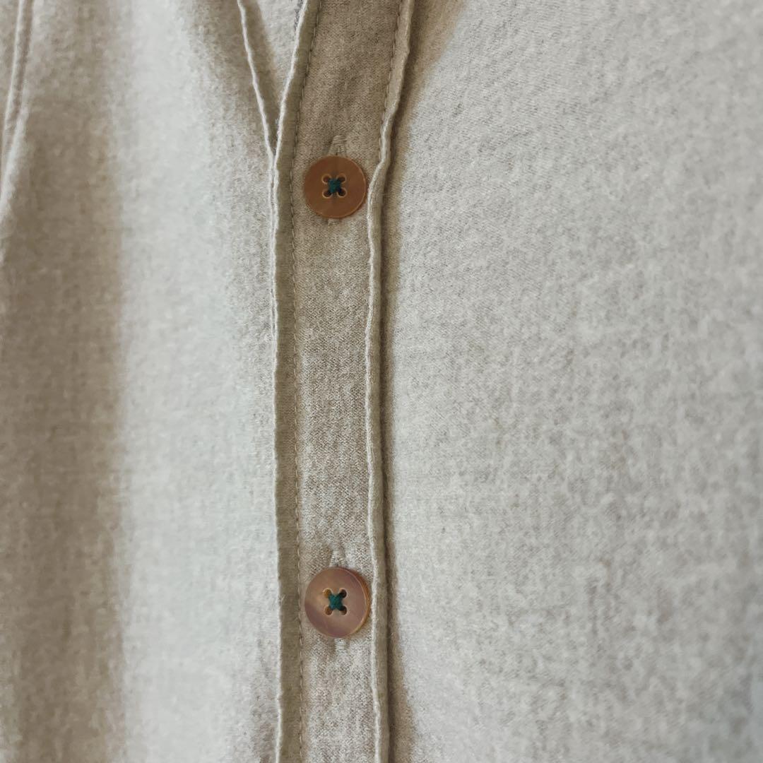 【美品】パラスパレス フェルト調 薄手 ウールロングコート ベージュ