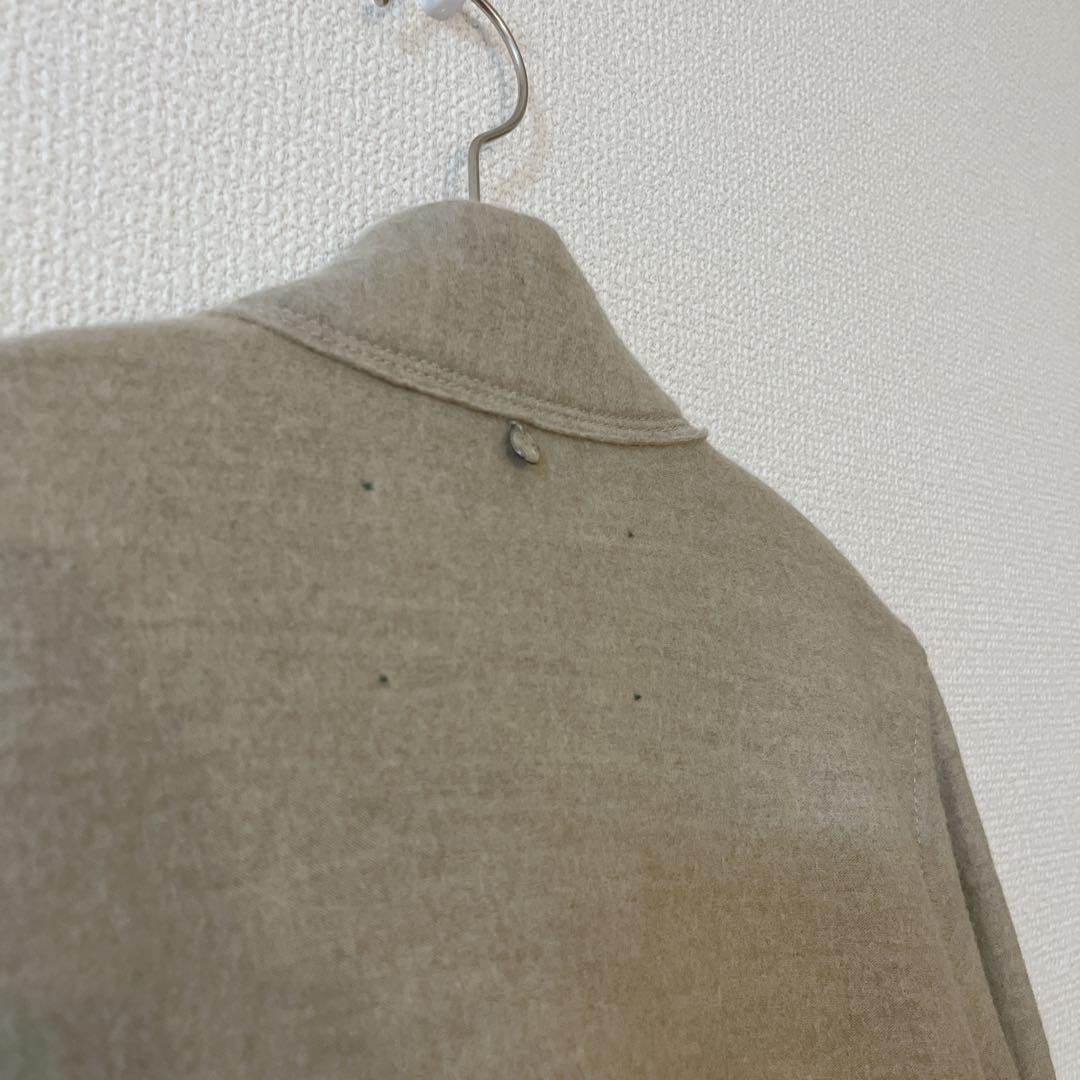 【美品】パラスパレス フェルト調 薄手 ウールロングコート ベージュ