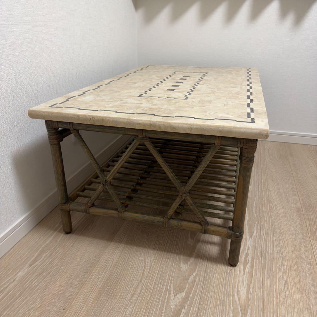 CASABLANCA カサブランカ ラタン石材天板 センターテーブル