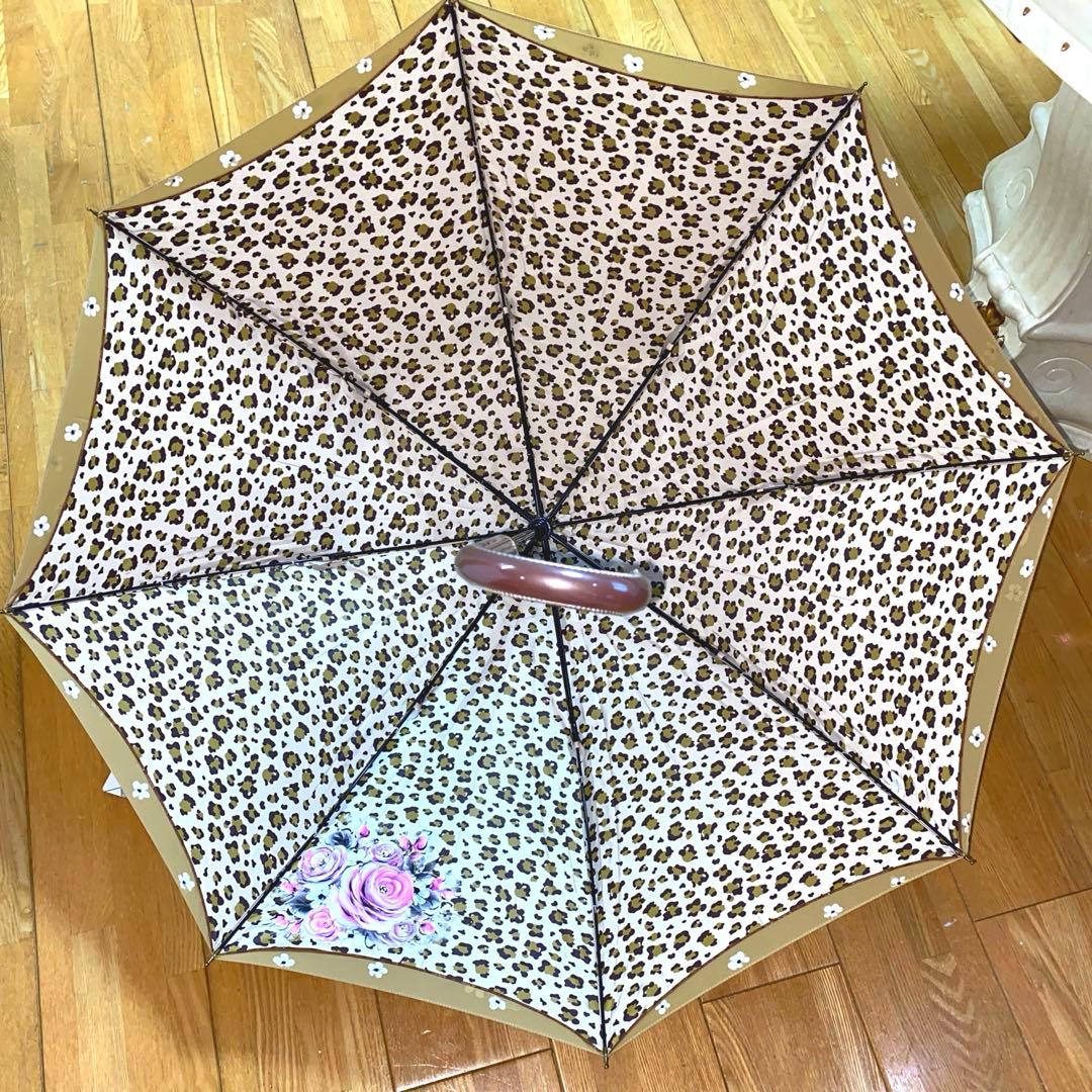 長傘　ランタン　薔薇　手描き　トールペイント