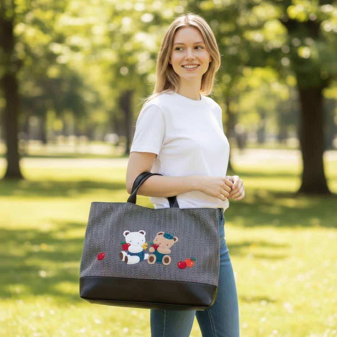 ファミリア/2022/ファミリアショー/限定品/トートバッグ/ヘリンボーン/クマ